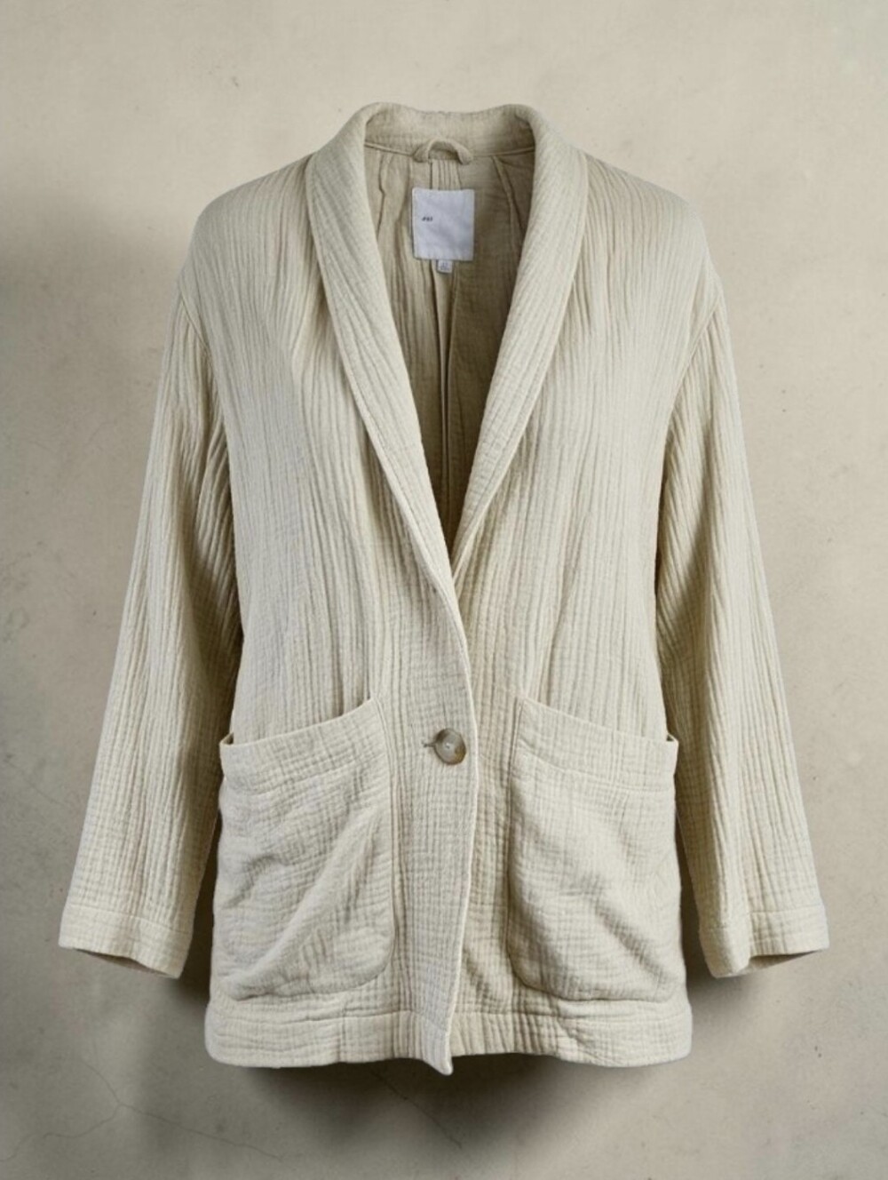 Madewell Lightspun Dorset 100% Cotton Shawl Neck Two Button Blazer Size Small